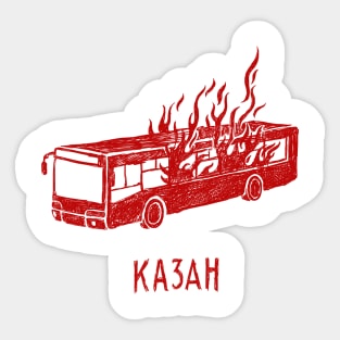 Flame Bus Sticker